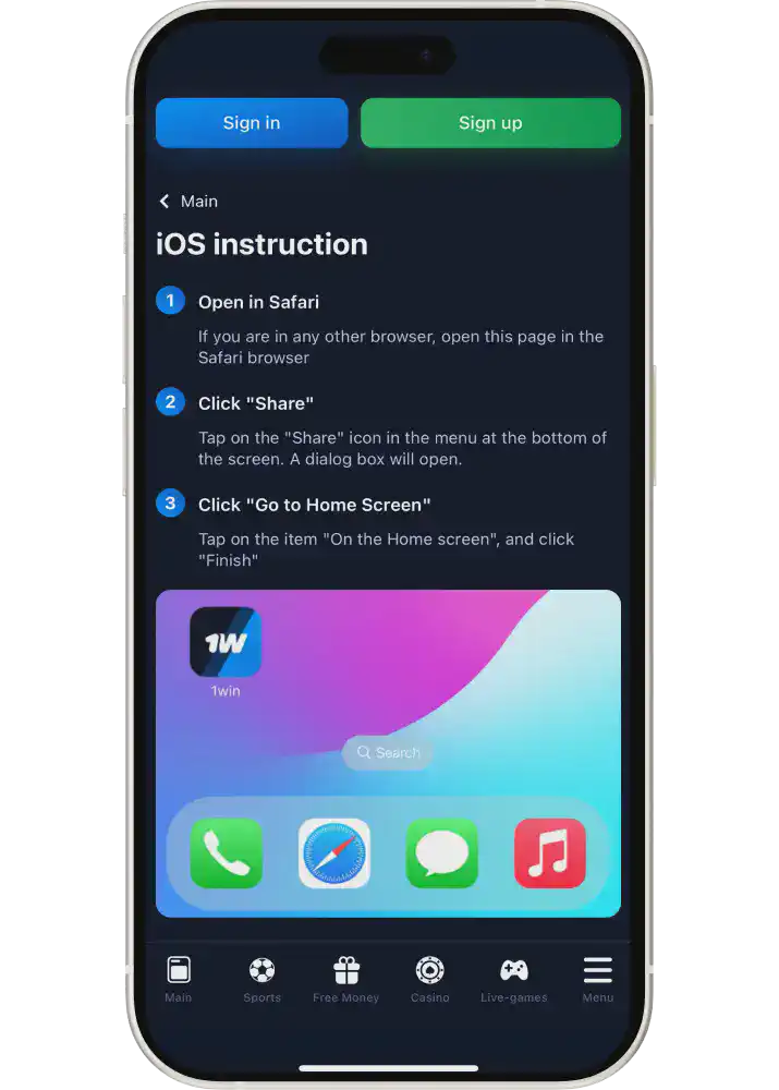 1win mobile app iOS Pakistan
