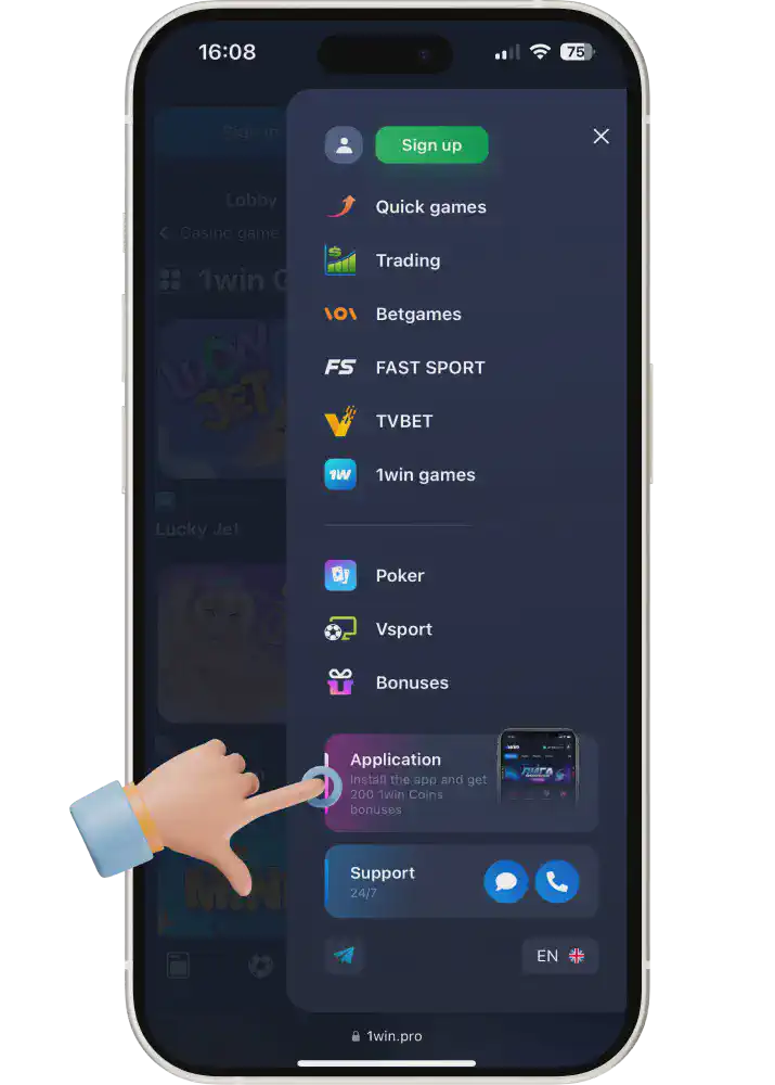 1win mobile app Pakistan