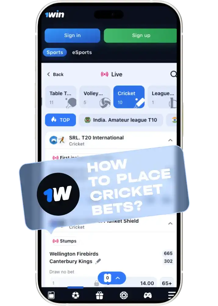 1win placing cricket bets Pakistan