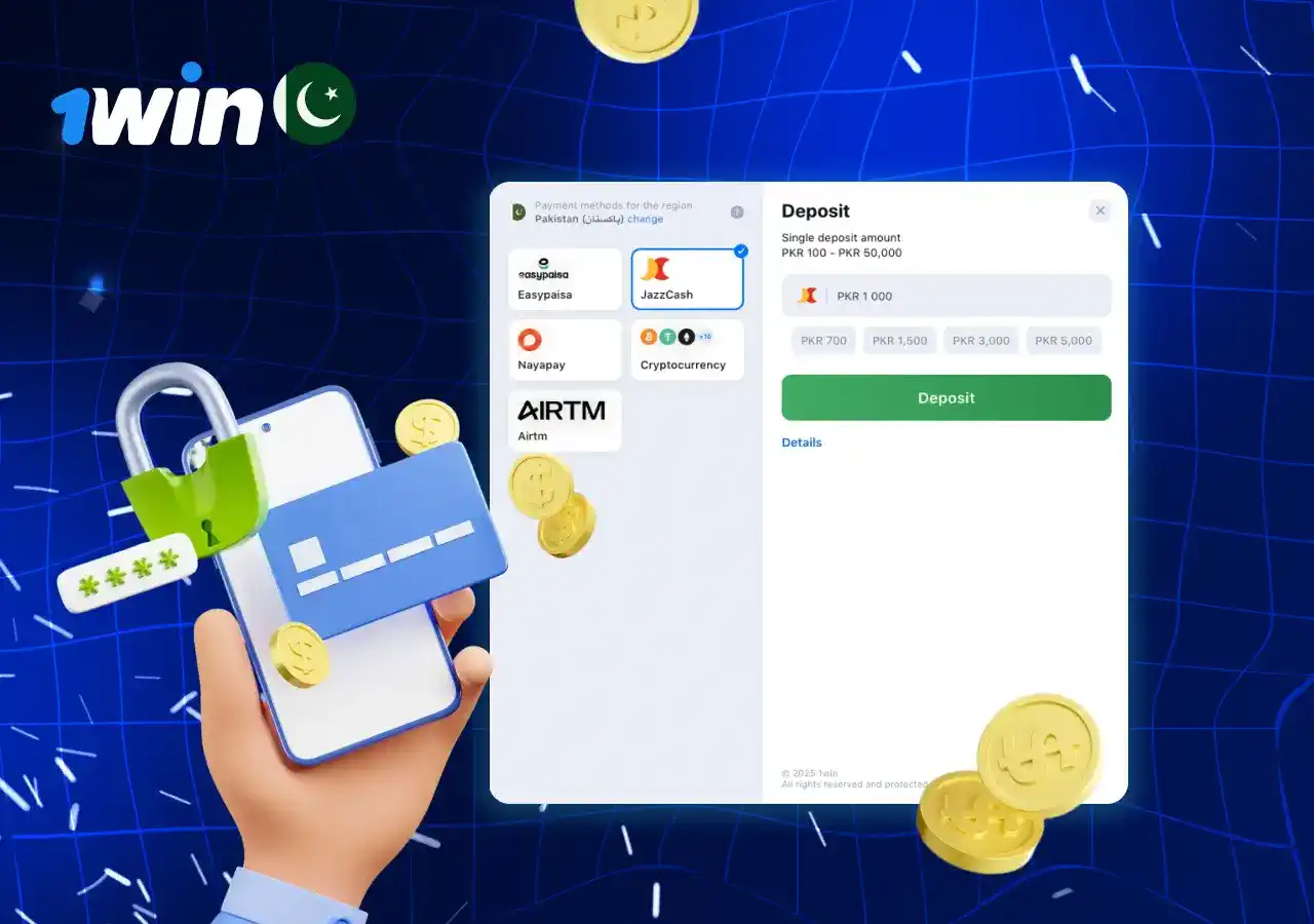 1win deposit methods Pakistan