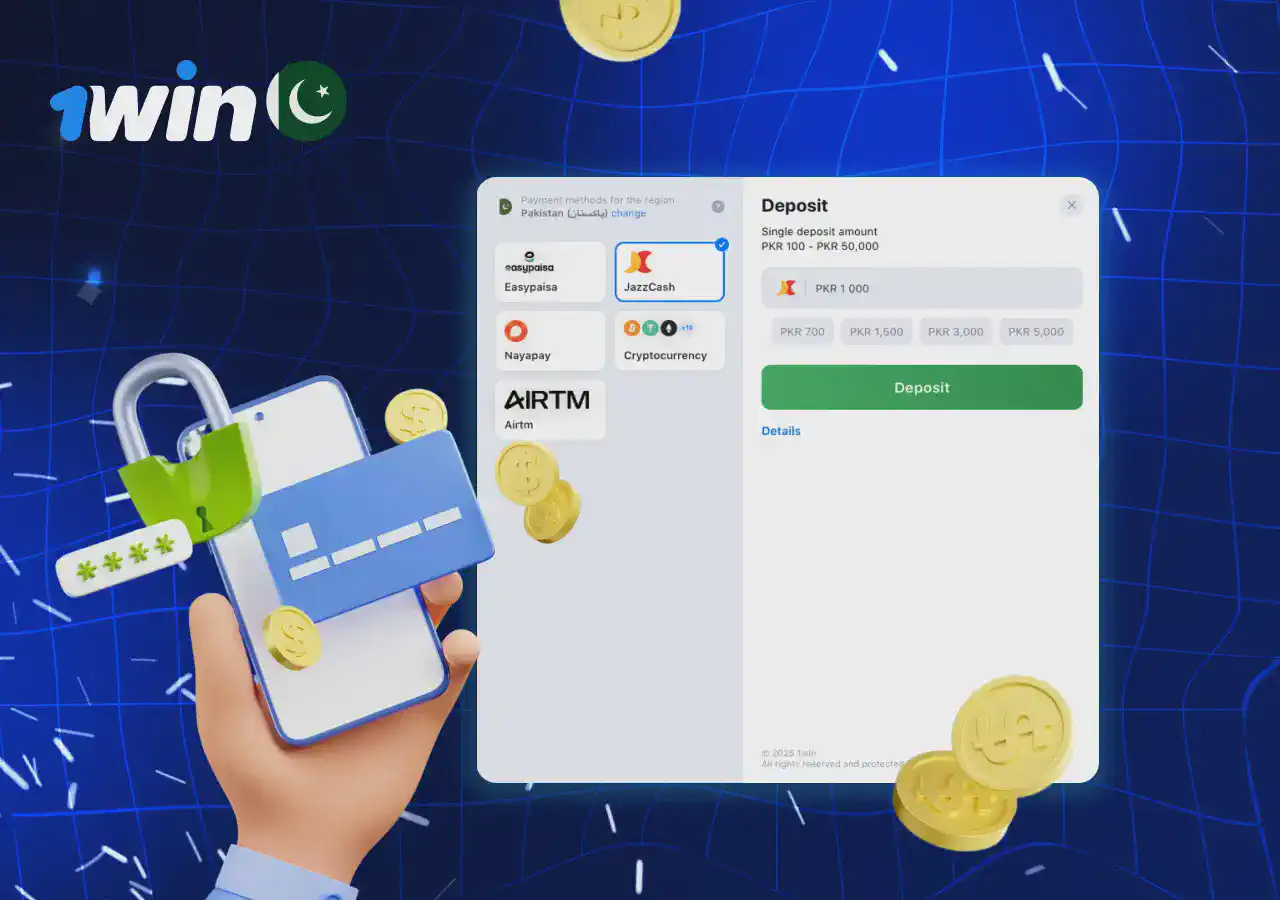 1win deposit methods Pakistan