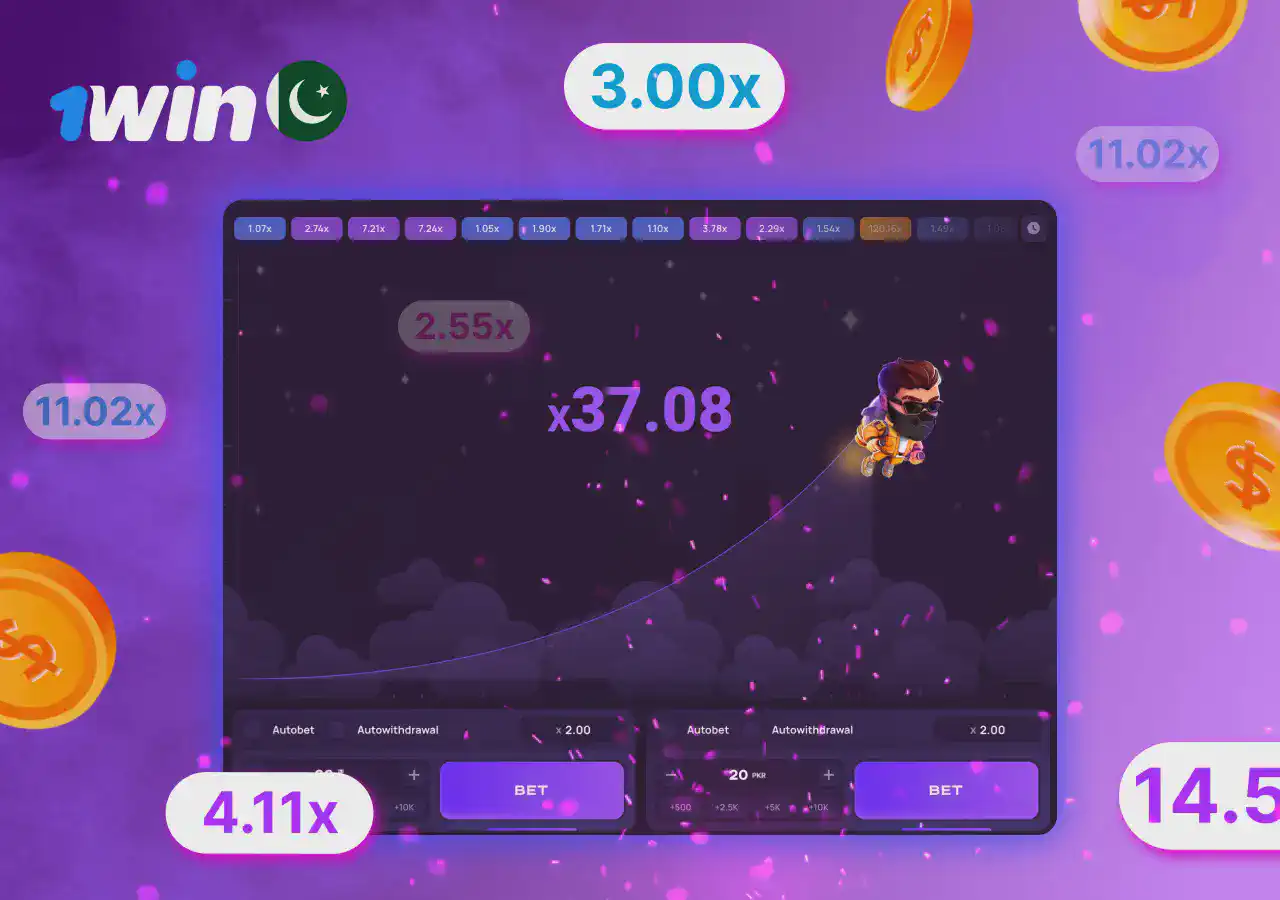 1win Lucky Jet game Pakistan
