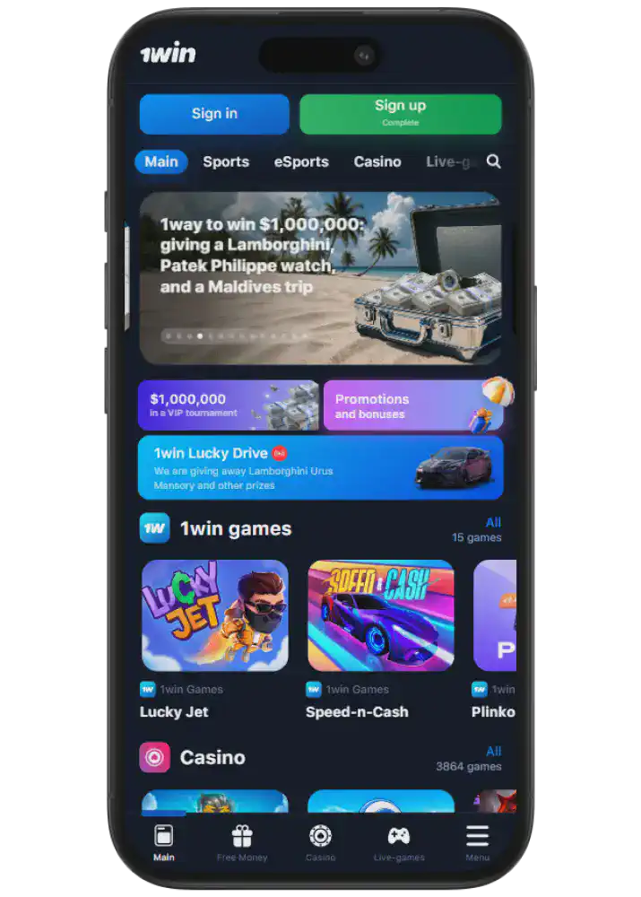1win casino on mobile Pakistan