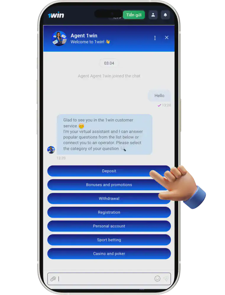1win support in the app Pakistan