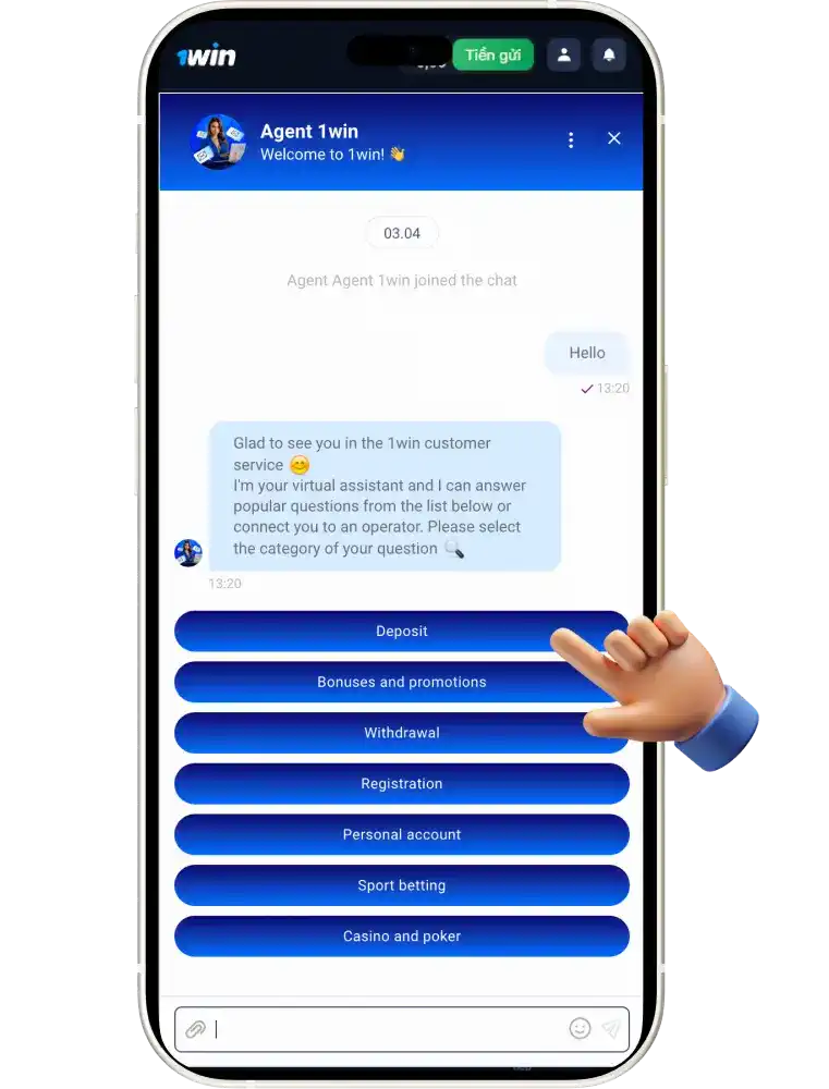 1win support in the app Pakistan