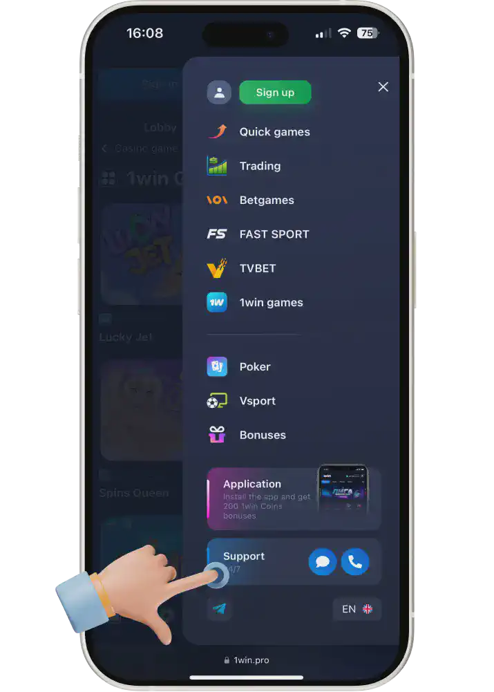 1win phone support Pakistan