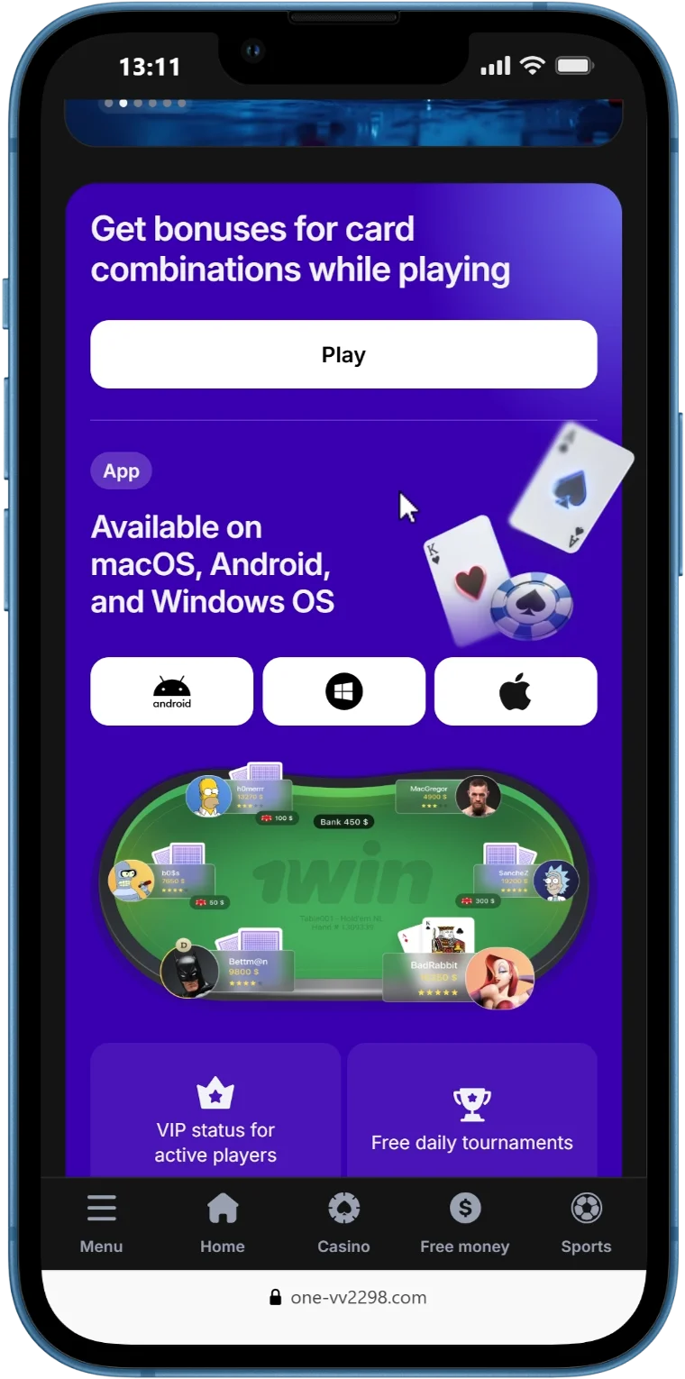 1win mobile app screenshot 10
