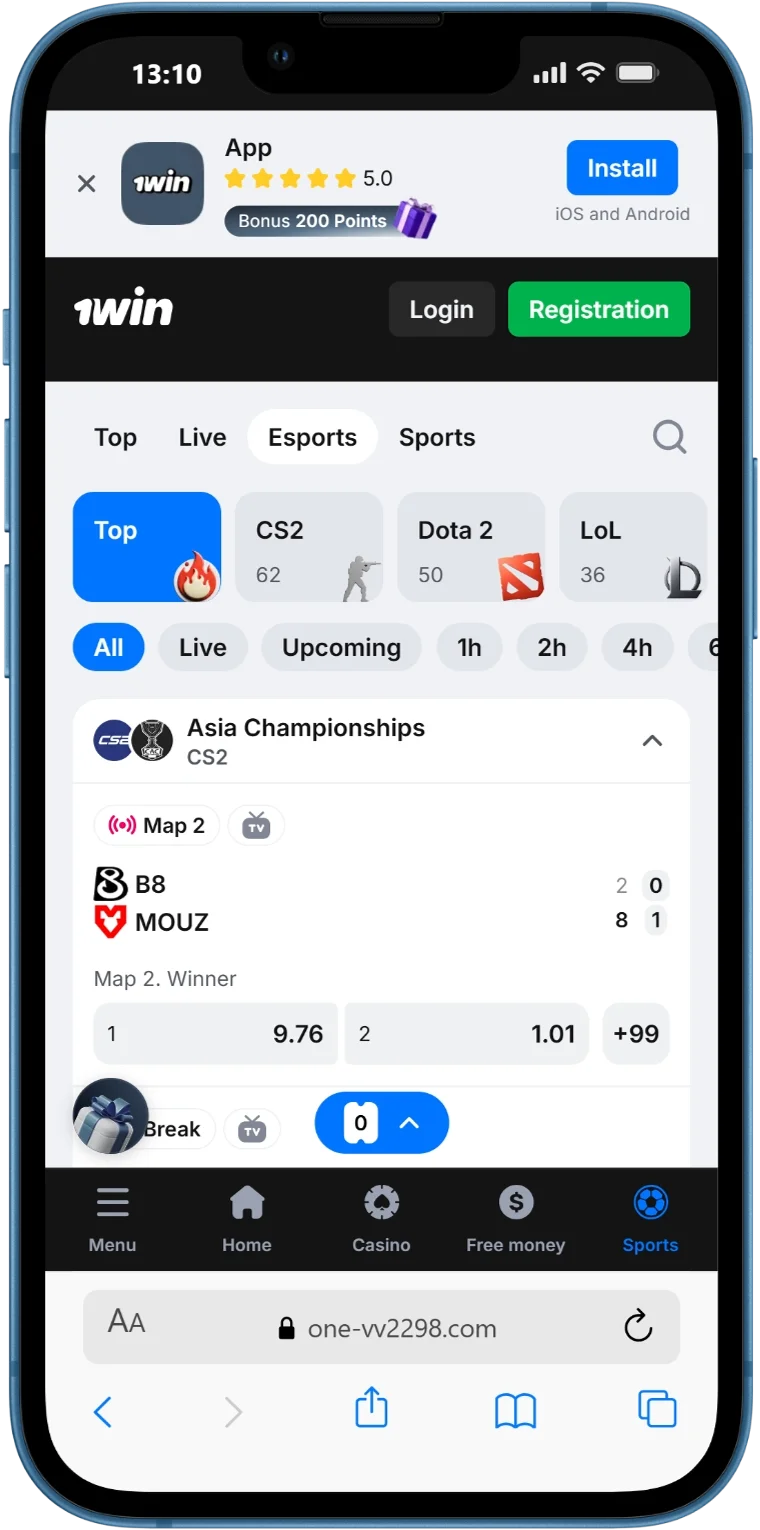 1win mobile app screenshot 8