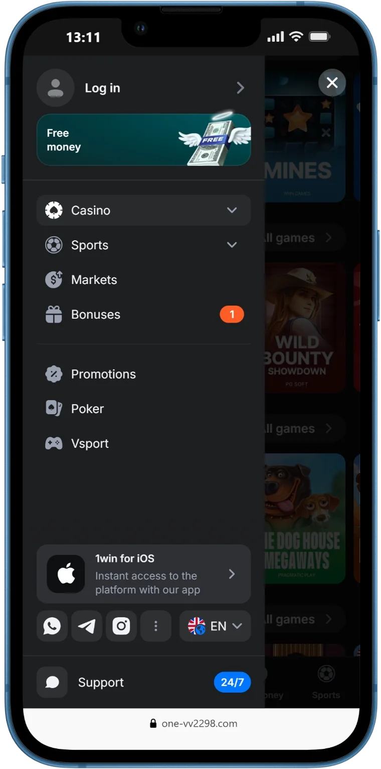 1win mobile app screenshot 9
