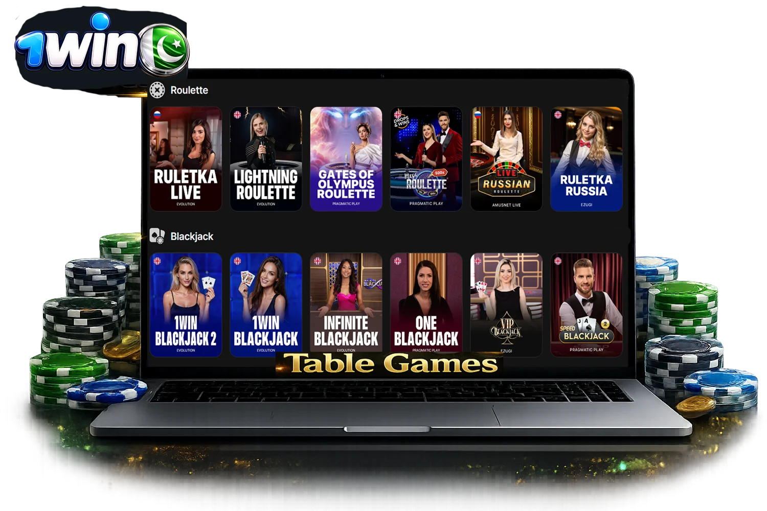 play 1win table games